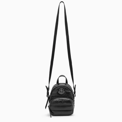 Shop Moncler Quilted White Nylon Crossbody Bag For Women With Adjustable Strap And Front Zipper Pocket In Black