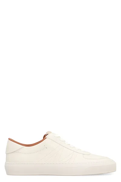 Shop Moncler Monclub Leather Low-top Sneaker In White