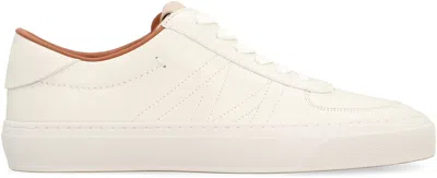 Shop Moncler Monclub Leather Low-top Sneaker In White