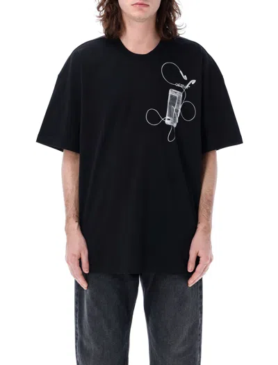 Shop Off-white Contrasting Print Over T-shirt For Men In Black