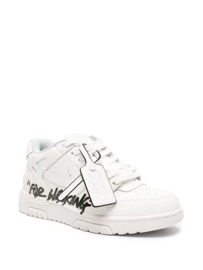Shop Off-white White Leather Signature Arrow Sneakers For Men