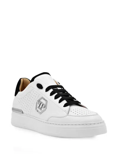 Shop Philipp Plein Monogram Sneaker In White