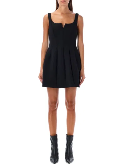 Shop Philosophy Di Lorenzo Serafini Black Technical Stretch Minidress With Flared Skirt For Women