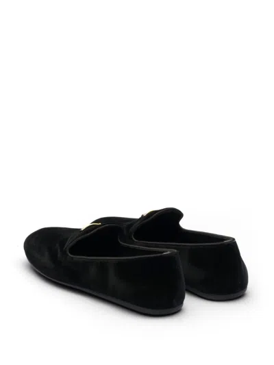 Shop Prada Black Velvet Slippers For Women