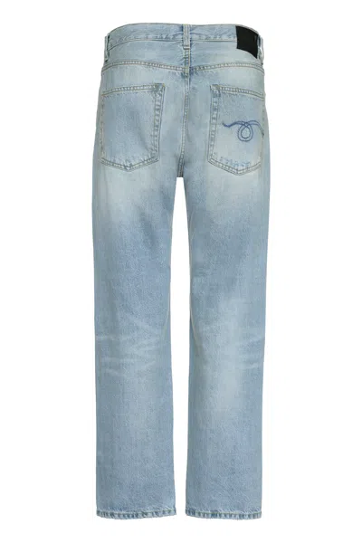 Shop R13 Blue Distressed Jeans With Contrast Stitching For Women