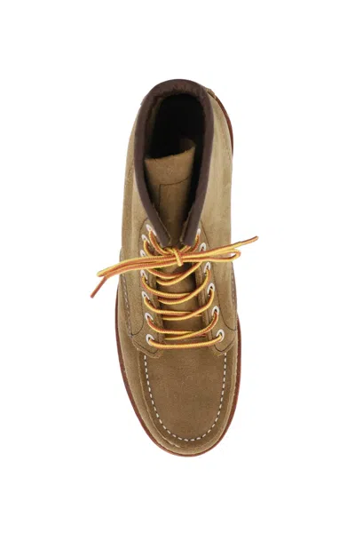 Shop Red Wing Shoes Iconic Moc Toe Ankle Boots With Trekking Laces In Tan