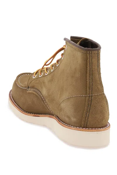 Shop Red Wing Shoes Iconic Moc Toe Ankle Boots With Trekking Laces In Tan