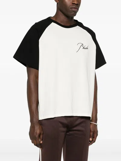 Shop Rhude Embroidered Logo T-shirt In White