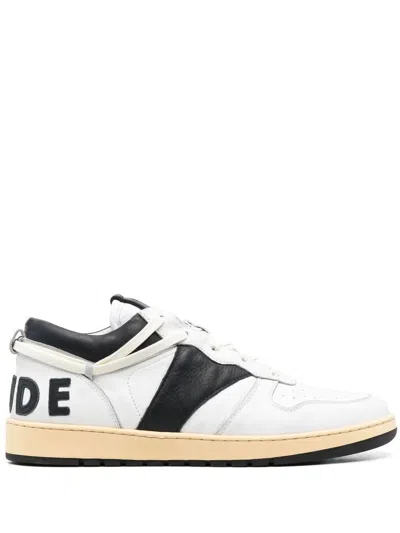 Shop Rhude White Leather Men's Sneakers For Ss23