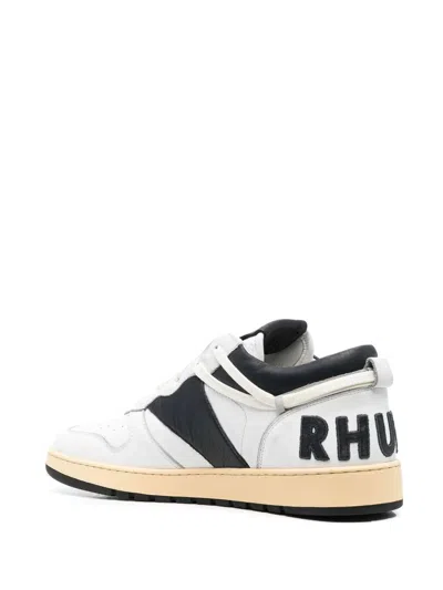 Shop Rhude White Leather Men's Sneakers For Ss23