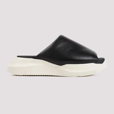 Shop Rick Owens Men's Black Nappa Leather Sandals With 7cm Heel For Ss24