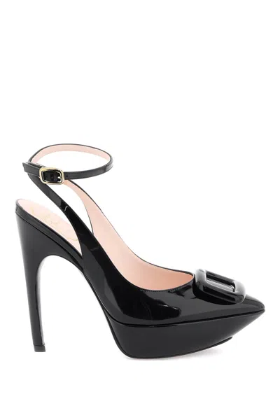 Shop Roger Vivier Stylish Black Patent Leather High Sandal For Women