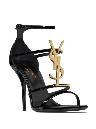 Shop Saint Laurent Elegant Black Open-toe Sandals For Women