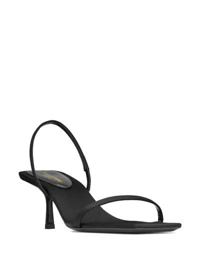 Shop Saint Laurent Black Jaspe Sandals For Women