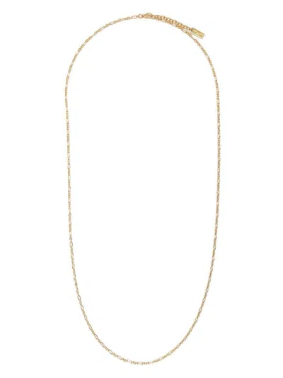 Shop Saint Laurent Long Parallel Chain Necklace In Gold