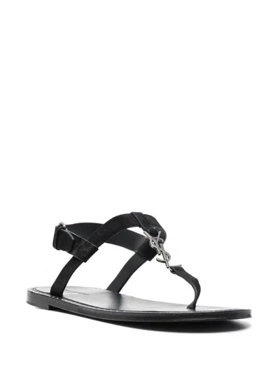 Shop Saint Laurent Nero Leather Sandals For Men In Black