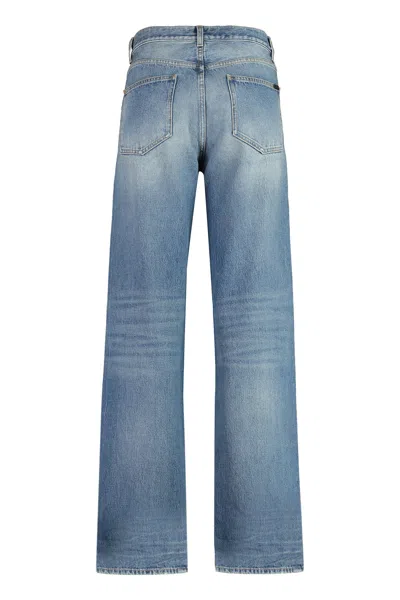 Shop Saint Laurent Wide-leg Jeans For Women In Blue