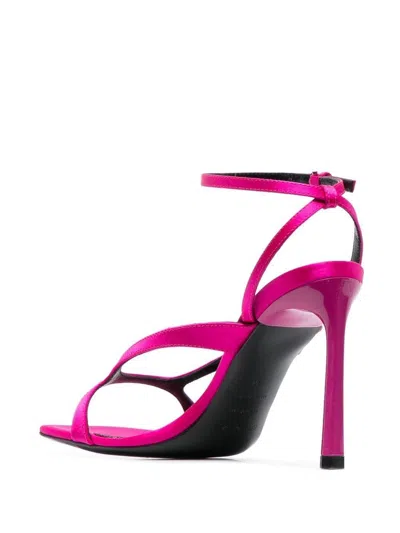 Shop Sergio Rossi Pink & Purple 100mm Leather Sandals For Women