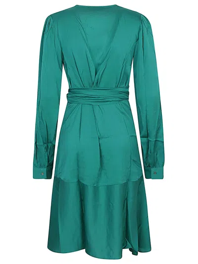 Shop Silk95five Ananda Silk Short Dress In Green