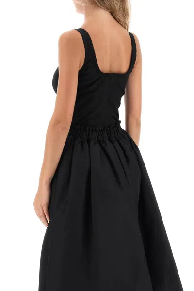 Shop Simone Rocha Elegant Black Silk-blend Bodysuit With Bow Detail For Women
