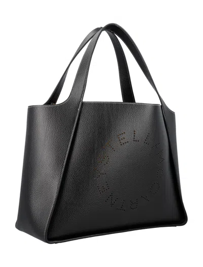 Shop Stella Mccartney Logo Grainy Alter Mat Tote Handbag Handbag In Black