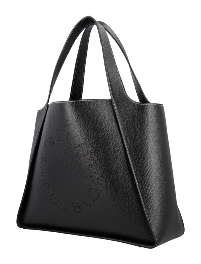Shop Stella Mccartney Logo Grainy Alter Mat Tote Handbag Handbag In Black