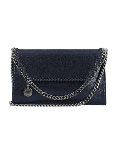 Shop Stella Mccartney Mini Flap Falabella Shiny Handbag In Black