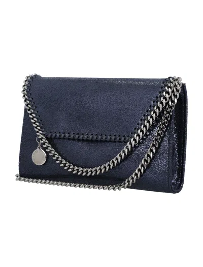 Shop Stella Mccartney Mini Flap Falabella Shiny Handbag In Black