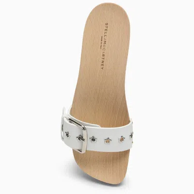 Shop Stella Mccartney White Leather And Wood Clogs For Women