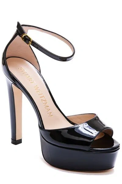 Shop Stuart Weitzman Black Disco Platform Sandals For Women