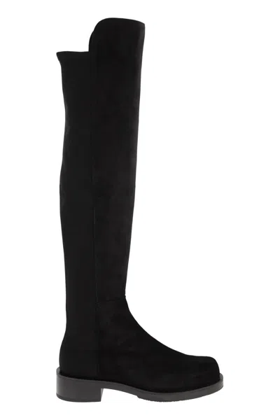 Shop Stuart Weitzman Bold Knee-high Boot With Elastic Band In Black