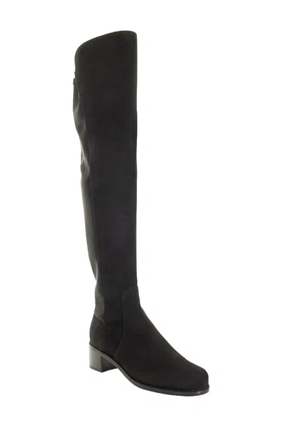Shop Stuart Weitzman Black Suede Over-the-knee Boots For Women