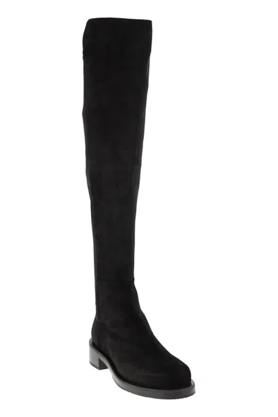 Shop Stuart Weitzman Bold Knee-high Boot With Elastic Band In Black