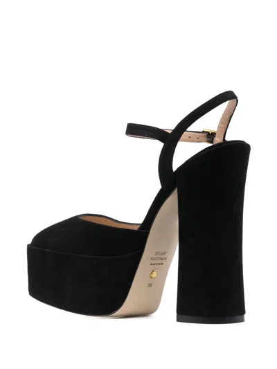 Shop Stuart Weitzman Elegant Black Suede Pumps For Women With Platform Heels