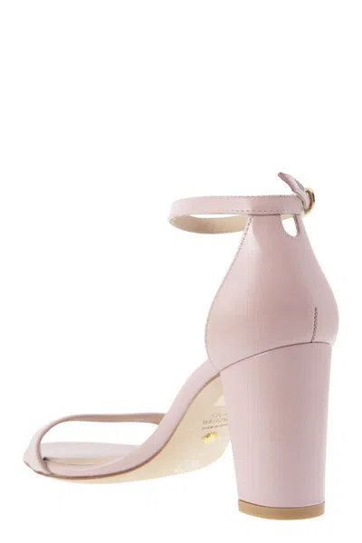 Shop Stuart Weitzman Powder Nearlynude Sandals In White