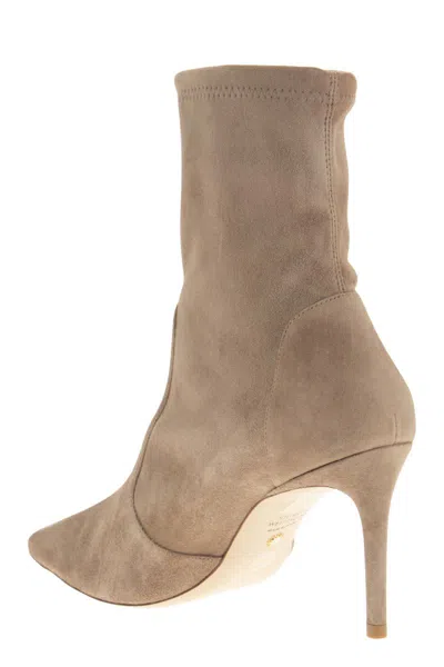Shop Stuart Weitzman Stylish Beige Suede Ankle Boots For Women