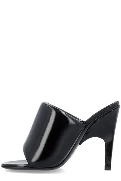 Shop Attico Black Eco-patent Leather Rem Sandals For Women