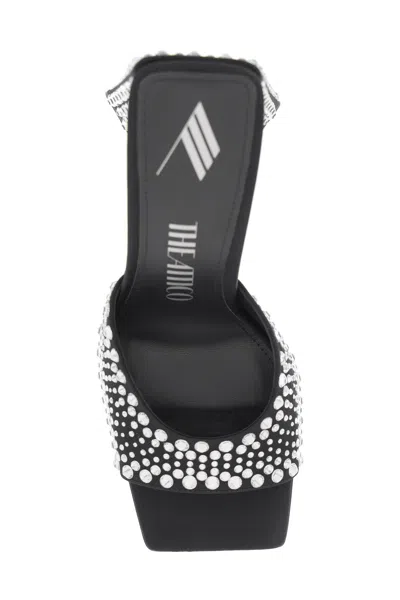 Shop Attico Crystal-studded Satin Flat With Pyramid Heel For Women In Multicolor