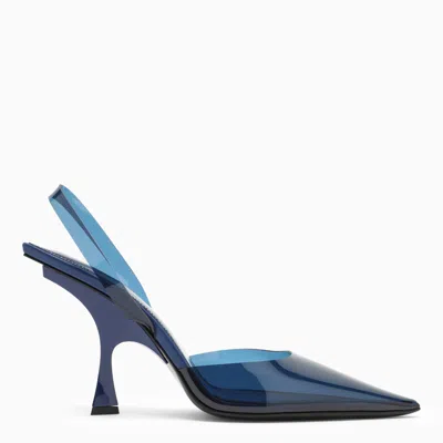 Shop Attico Electric Blue Pointed Pvc Slingback For Women