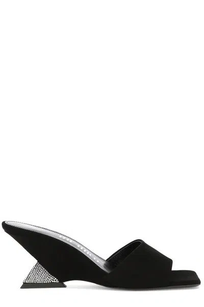 Attico Cheope 60mm Wedge Sandals In Grey
