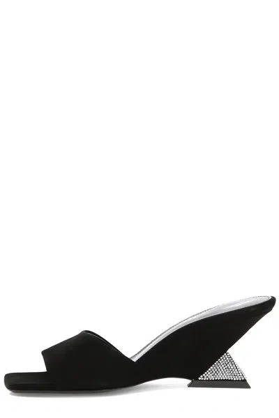 Attico Cheope 60mm Wedge Sandals In Grey