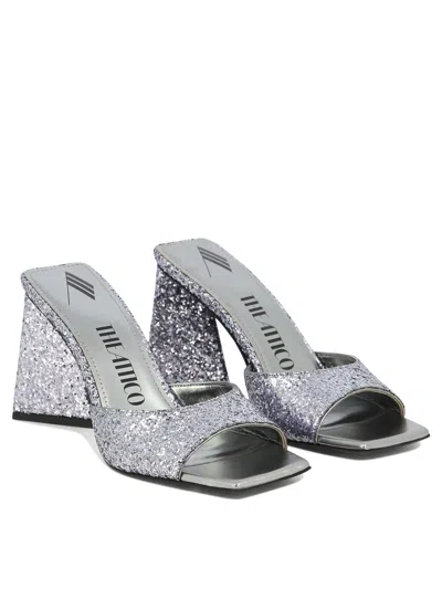 Shop Attico Grey Pyramid Heel Slip-on Sandals For Women In Gray