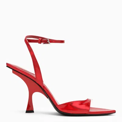 Shop Attico Red Asymmetrical Sandals For Women