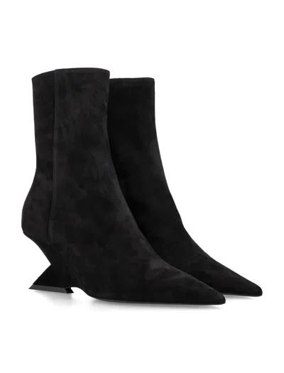 Shop Attico Stylish Black Suede Ankle Boots For Women