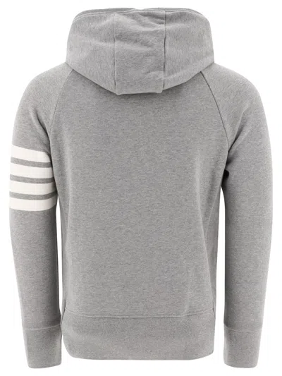 Shop Thom Browne Gray 4 Bar Zippered Hoodie For Men