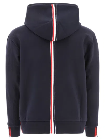 Shop Thom Browne Navy Men's Loopback Zippered Hoodie For Fall/winter 2024