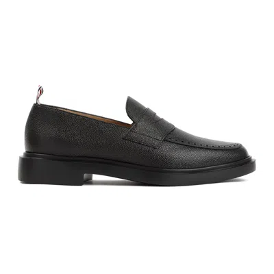 Shop Thom Browne Pebble Grain Leather Loafers For Men In Black