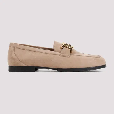 Shop Tod's Beige Suede Loafers For Women
