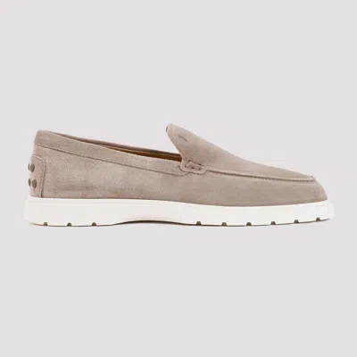 Shop Tod's Classic Men's Loafers In Neutral Suede With 2cm Heel In Beige