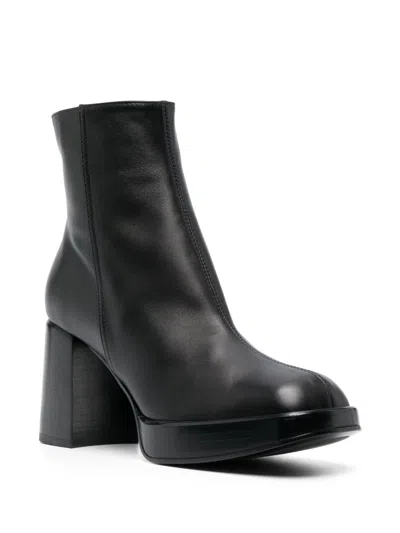 Shop Tod's Statement-making Leather Square-toe Boots For Women In Black